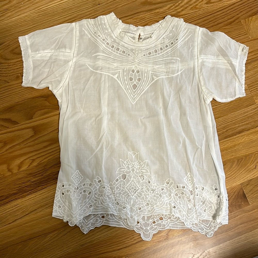 NEVER WORN Maje embroidered top | Size 1